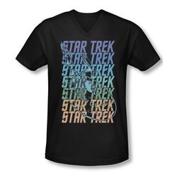 Star Trek Shirt Slim Fit V-Neck Multi Logo Black T-Shirt