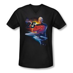 Star Trek Shirt Slim Fit V-Neck The Next Gen 25 Black T-Shirt