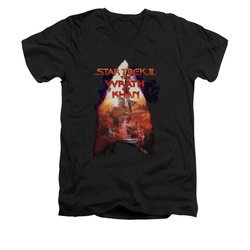 Star Trek Shirt Slim Fit V-Neck Wrath Of Khan Black T-Shirt