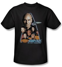 Star Trek Shirt The Next Generation Adult Black Tee T-Shirt