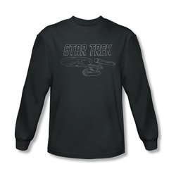 Star Trek Shirt Tos Enterprise Long Sleeve Charcoal Tee T-Shirt