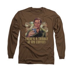 Star Trek Shirt Tribble Coffee Long Sleeve Brown Tee T-Shirt