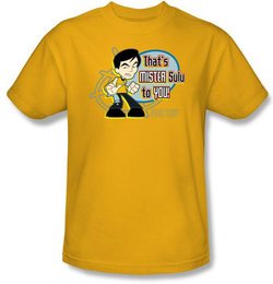 Star Trek T-shirt - Mr Sulu To You Cartoon Adult Gold