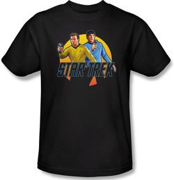 Star Trek T-shirt - Phasers Ready Adult Kirk Spock Black