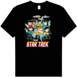 Star Trek T-shirt - Quogs Collage Classic Crew Cartoon Adult Black