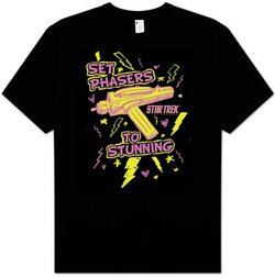 Star Trek T-shirt - Set Phasers Adult Black