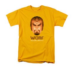 Star Trek - The Next Generation Shirt Bit Warrior Adult Gold Tee T-Shirt