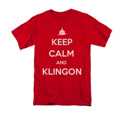 Star Trek - The Next Generation Shirt Calm Klingon Adult Red Tee T-Shirt