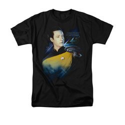 Star Trek - The Next Generation Shirt Data 25th Adult Black Tee T-Shirt