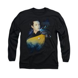 Star Trek - The Next Generation Shirt Data 25th Long Sleeve Black Tee T-Shirt