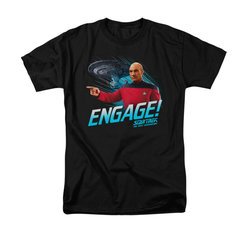 Star Trek - The Next Generation Shirt Distressed TNG Adult Black Tee T-Shirt