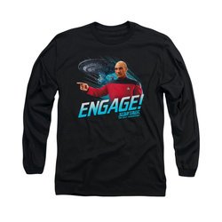 Star Trek - The Next Generation Shirt Distressed TNG Long Sleeve Black Tee T-Shirt