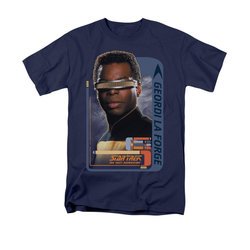 Star Trek - The Next Generation Shirt Geordi Laforge Adult Navy Tee T-Shirt