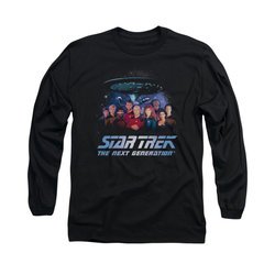 Star Trek - The Next Generation Shirt Space Group Long Sleeve Black Tee T-Shirt