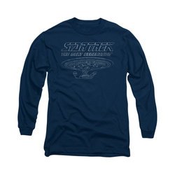 Star Trek - The Next Generation Shirt TNG Enterprise Long Sleeve Navy Tee T-Shirt