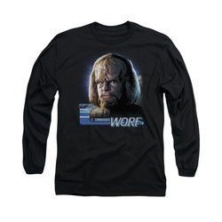 Star Trek - The Next Generation Shirt TNG Worf Long Sleeve Black Tee T-Shirt