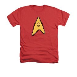 Star Trek - The Original Series Shirt 8 Bit Science Adult Heather Red Tee T-Shirt