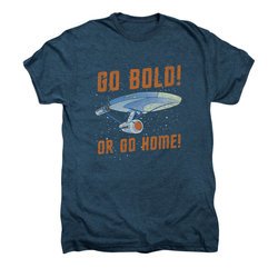 Star Trek - The Original Series Shirt Go Bold Adult Indigo Heather Tee T-Shirt