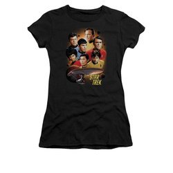 Star Trek - The Original Series Shirt Juniors Heart Of The Enterprise Black Tee T-Shirt