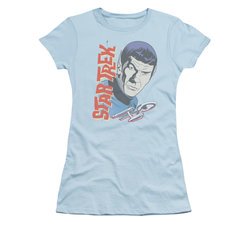 Star Trek - The Original Series Shirt Juniors Vintage Spock Light Blue Tee T-Shirt