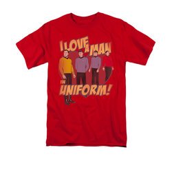 Star Trek - The Original Series Shirt Man In Uniform Adult Red Tee T-Shirt