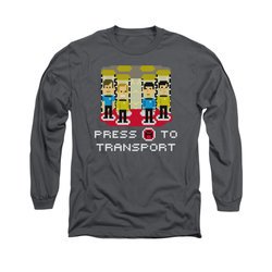 Star Trek - The Original Series Shirt Press A To Transport Long Sleeve Charcoal Tee T-Shirt