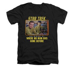 Star Trek - The Original Series Shirt Slim Fit V Neck Episode 2 Black Tee T-Shirt