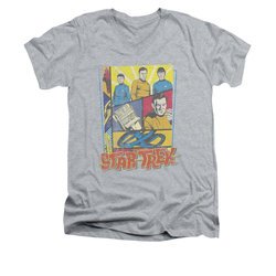 Star Trek - The Original Series Shirt Slim Fit V Neck Vintage Collage Athletic Heather Tee T-Shirt