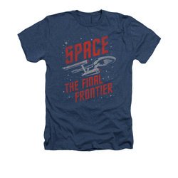 Star Trek - The Original Series Shirt Space Travel Adult Heather Navy Tee T-Shirt