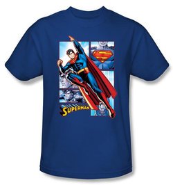 Superman Kids Shirt The Man Of Steel Panels Youth Royal Blue T-Shirt