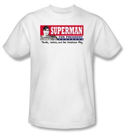 Superman Kids T-Shirt Superman For President Superhero White Tee Youth