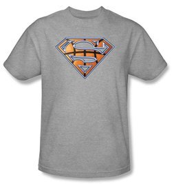 Superman Kids T-shirt Basketball Shield Heather Gray Tee Youth