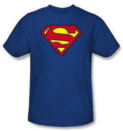 Superman Kids T-shirt Classic Shield Logo Royal Blue Tee Shirt Youth