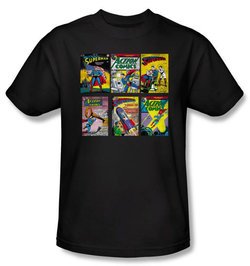 Superman Kids T-shirt DC Comics Comic Book Covers Black Tee Youth