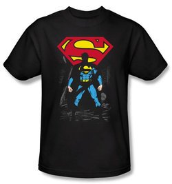 Superman Kids T-shirt DC Comics Dark Alley Logo Black Tee Youth