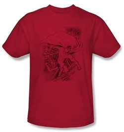 Superman Kids T-shirt DC Comics Metropolis In The City Red Tee Youth