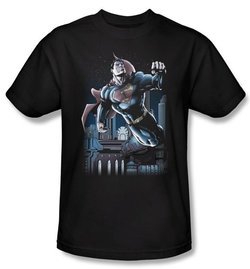 Superman Kids T-shirt DC Comics Night Fight Black Tee Youth