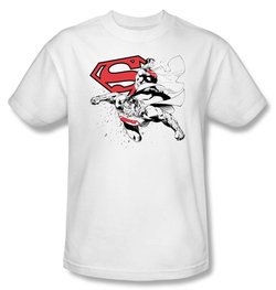 Superman Kids T-shirt Double The Power White Superhero Tee Youth