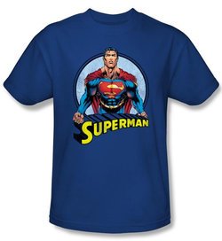 Superman Kids T-shirt Flying High Again Royal Blue Tee Youth