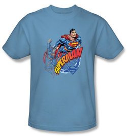 Superman Kids T-shirt Up Up And Away Youth Carolina Blue Tee