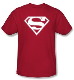 Superman Logo Kids T-Shirt Red & White Shield Red Tee Youth