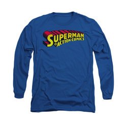 Superman Shirt Action Comics Long Sleeve Royal Tee T-Shirt