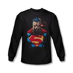 Superman Shirt Angry Long Sleeve Black Tee T-Shirt