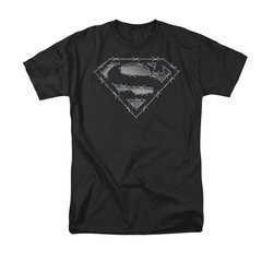 Superman Shirt Barbed Wire Black T-Shirt