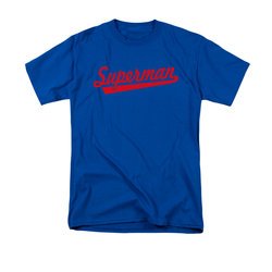 Superman Shirt Baseball Logo Royal Blue T-Shirt