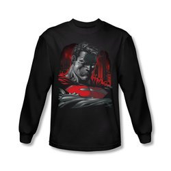 Superman Shirt Bust Long Sleeve Black Tee T-Shirt