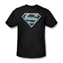 Superman Shirt Chrome Shield Black T-Shirt