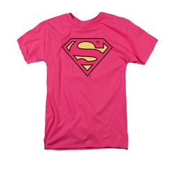 Superman Shirt Classic Logo Hot Pink T-Shirt