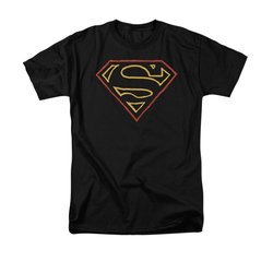 Superman Shirt Colored Shield Black T-Shirt