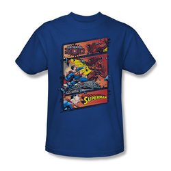 Superman Shirt Comic Strip Royal Blue T-Shirt